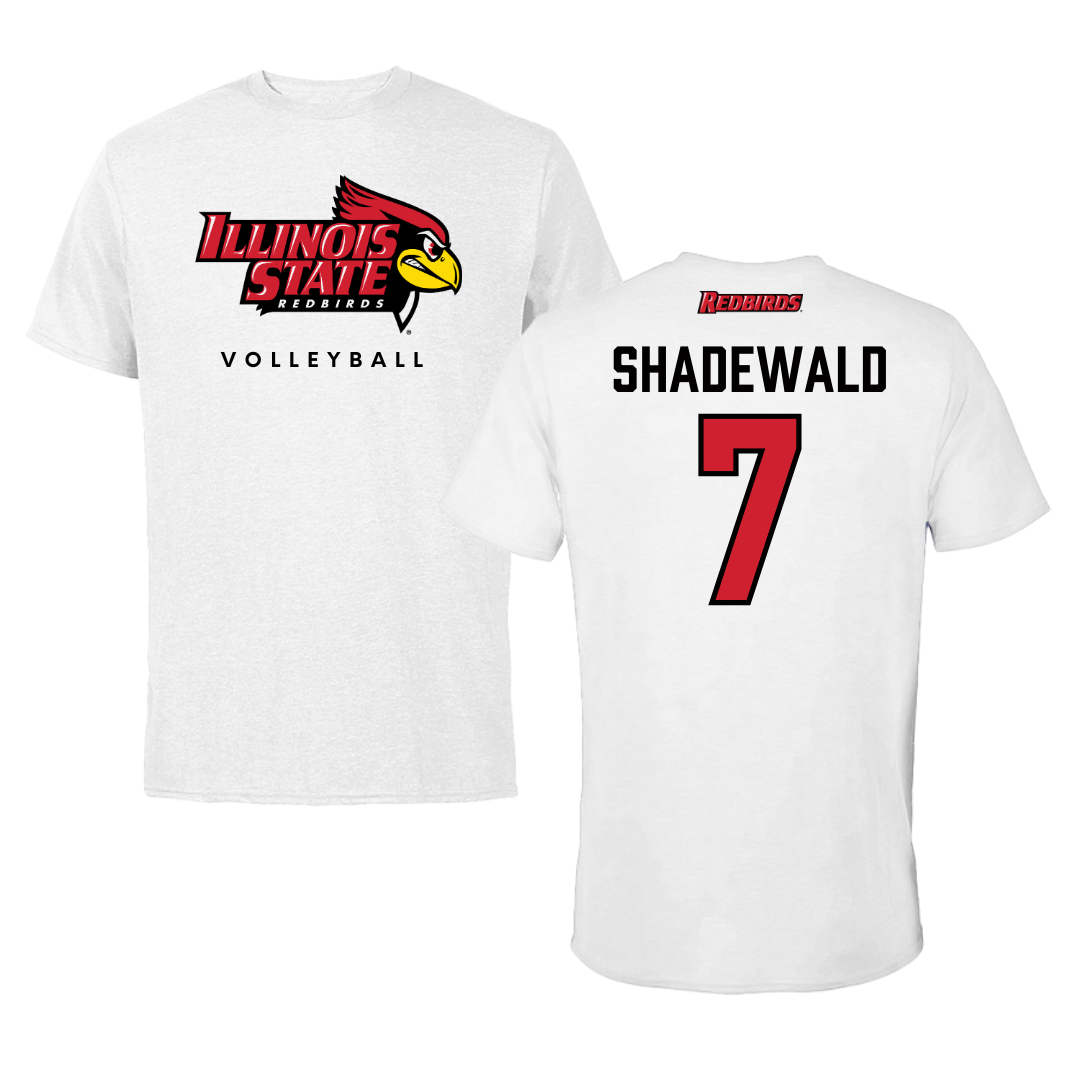 Illinois State University Volleyball White Performance Tee - #7 Aida Shadewald