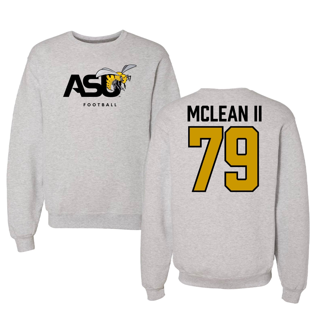 Alabama State University Football Light Gray Crewneck - #79 Phillip McLean II