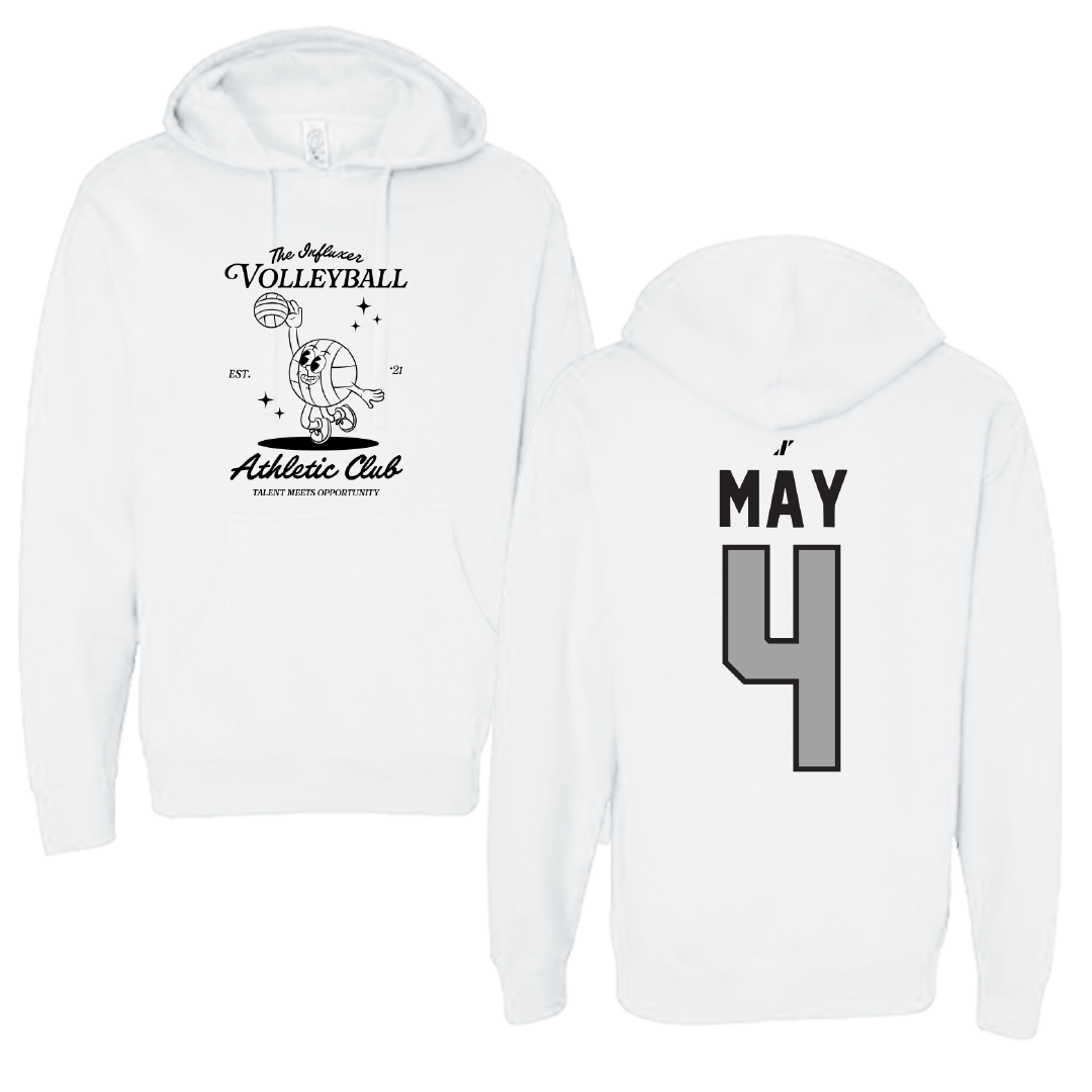 Volleyball White Influxer Athletic Club Hoodie - #4 Bianca May