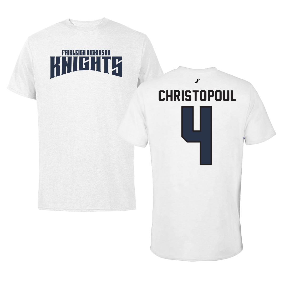 Fairleigh Dickinson University-Metropolitan Campus Softball White Classic Tee - #4 Olivia Christopoul