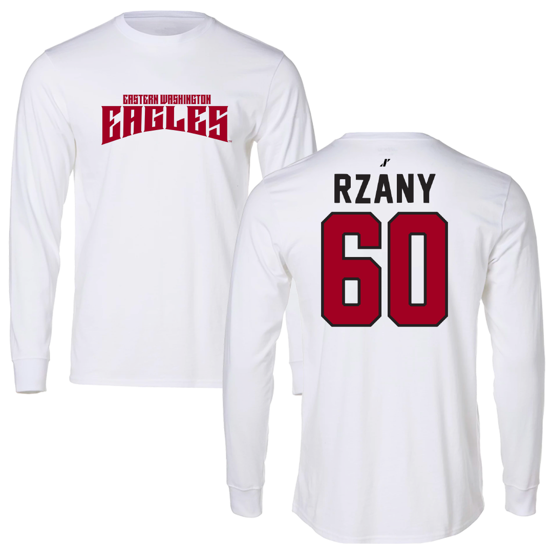 Eastern Washington University Football White Classic Performance Long Sleeve - #60 Gabriel Rzany