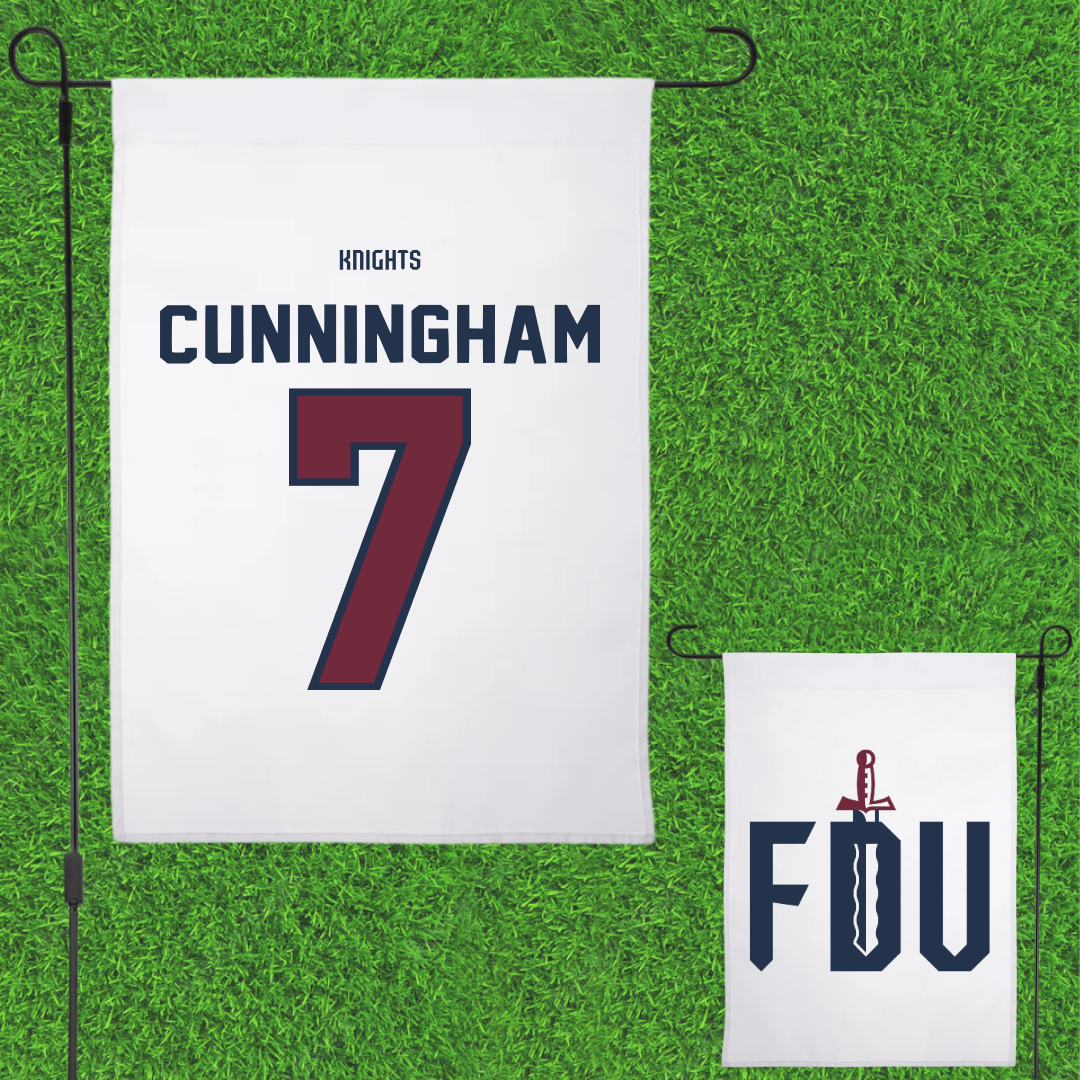 Fairleigh Dickinson University-Metropolitan Campus Softball White Garden Flag - #7 Riley Cunningham