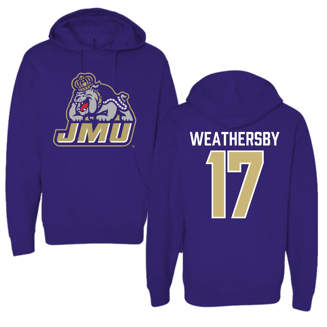 James Madison University Football Purple Hoodie - #17 Gannon Weathersby