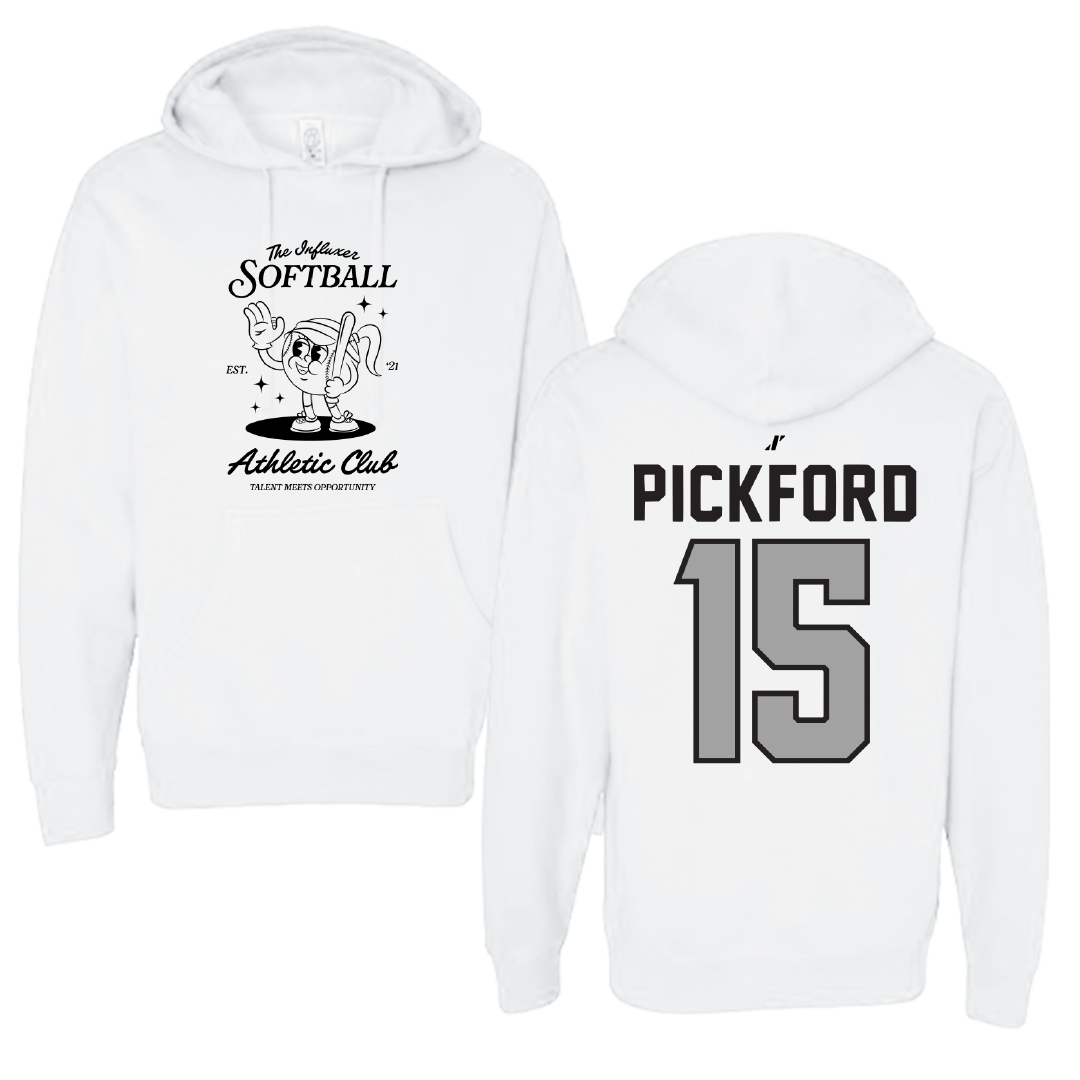Softball White Influxer Athletic Club Hoodie - #15 Logan Pickford