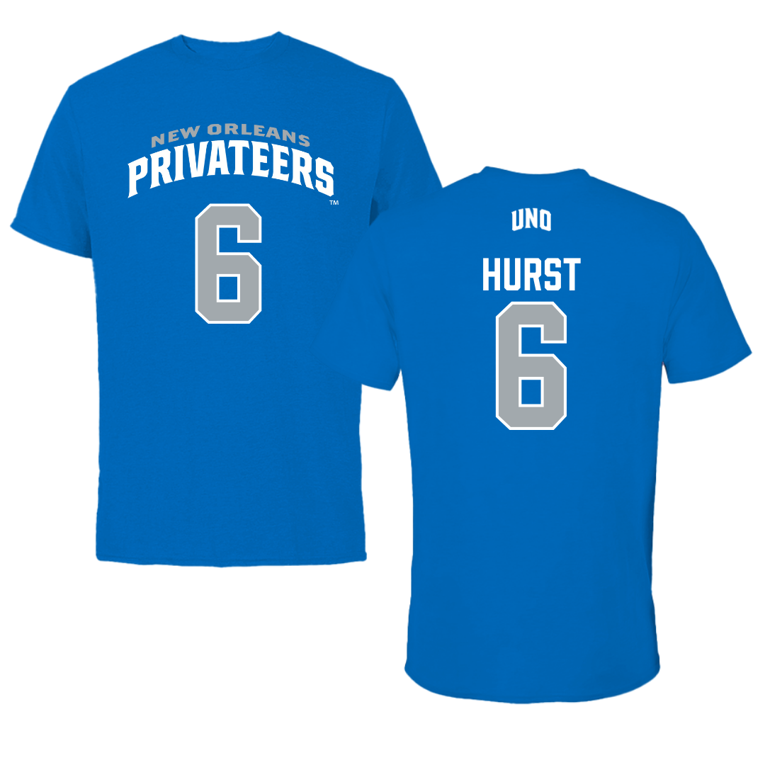 University of New Orleans Baseball Blue Jersey Tee - #6 Dalton Hurst