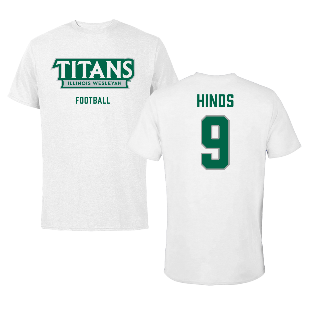 Illinois Wesleyan University Football White Mascot Performance Tee - #9 Zach Hinds