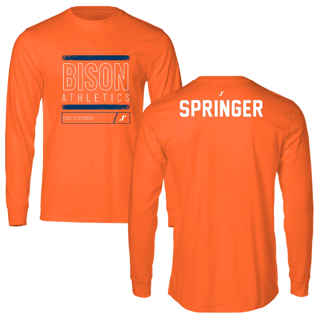 Bucknell University Wrestling Orange Dominate Performance Long Sleeve - Nolan Springer