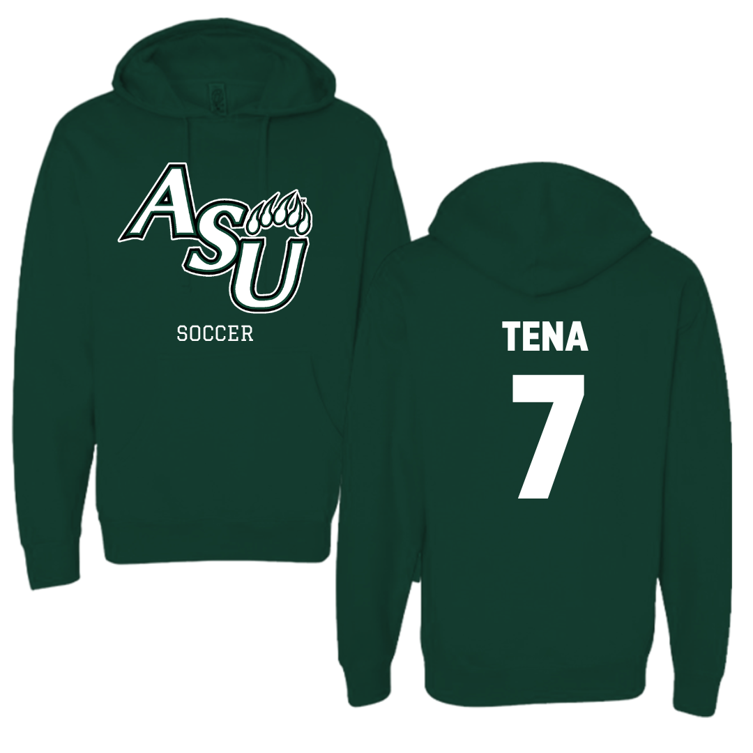 Adams State University Soccer Forest Green Block Hoodie - #7 Colette Tena