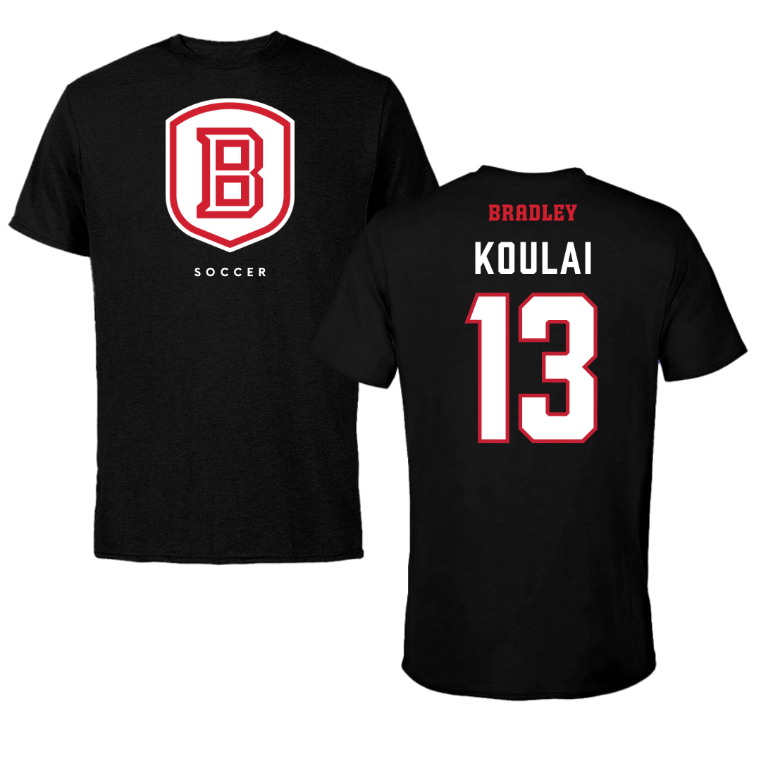 Bradley University Soccer Black Shield Performance Tee - #13 Dj Koulai