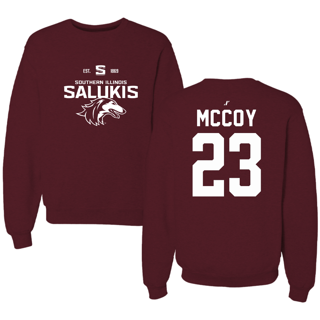Southern Illinois University at Carbondale Baseball Maroon General Crewneck - #23 Jackson McCoy