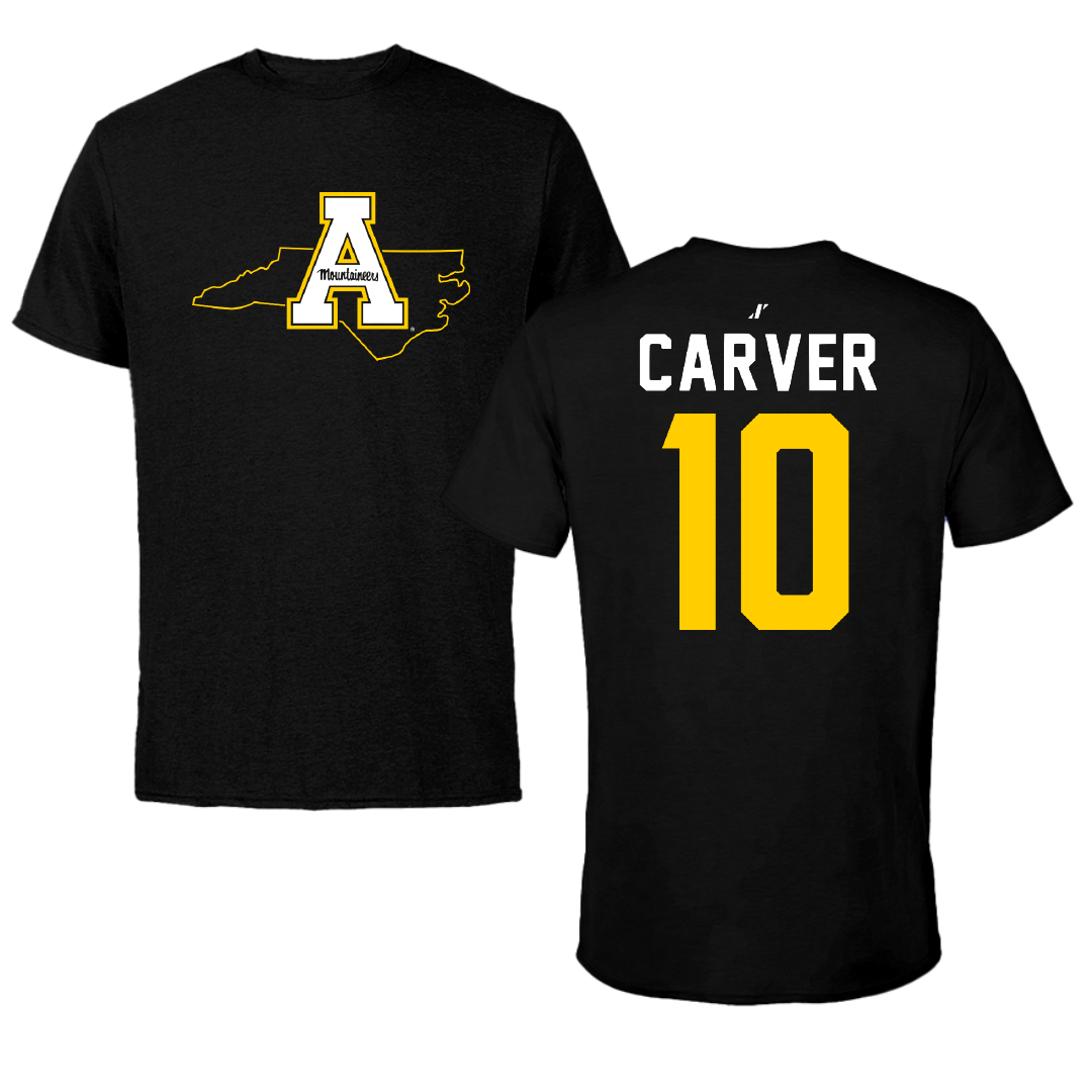Appalachian State University Basketball Black State Performance Tee - #10 Emily Carver