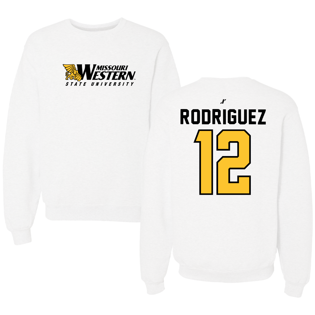 Missouri Western State University Baseball White Crewneck - #12 Diego Rodriguez