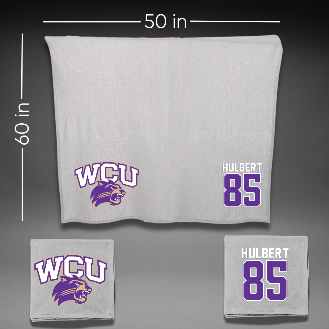 Western Carolina University Football Gray Blanket - #85 David Hulbert