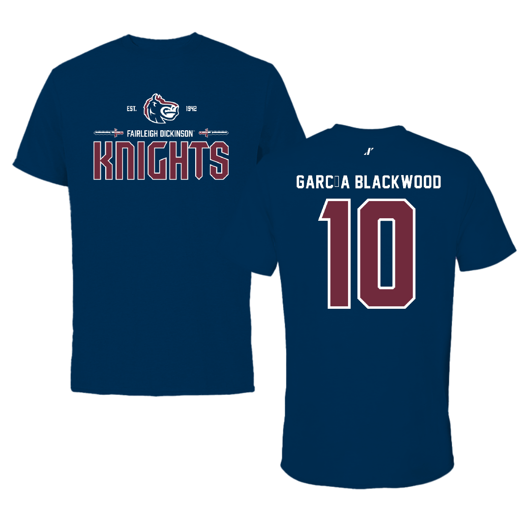 Fairleigh Dickinson University-Metropolitan Campus Basketball Navy General Performance Tee - #10 Dominique García Blackwood