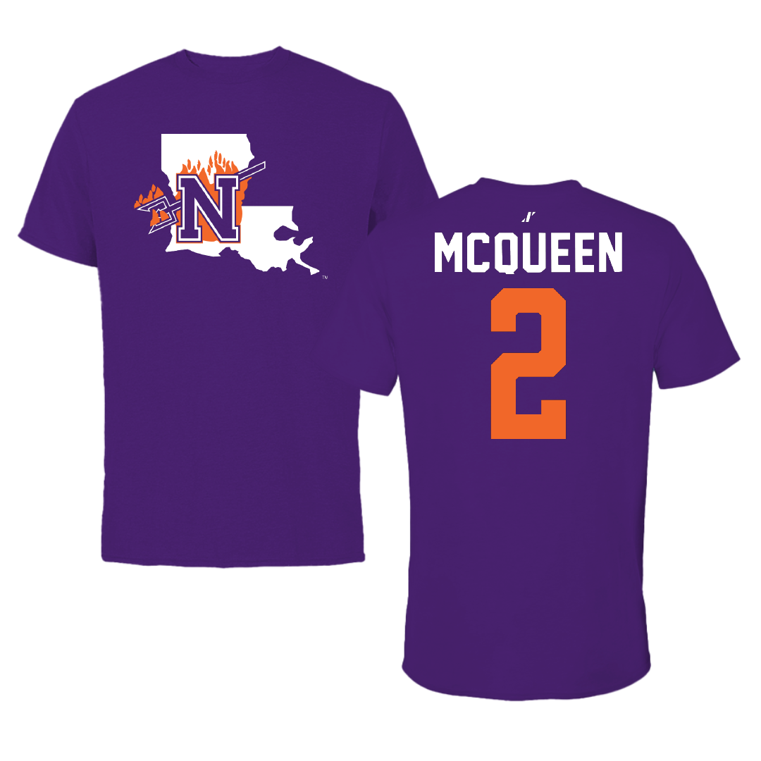 Northwestern State University Volleyball Purple State Tee - #2 Madisynne McQueen