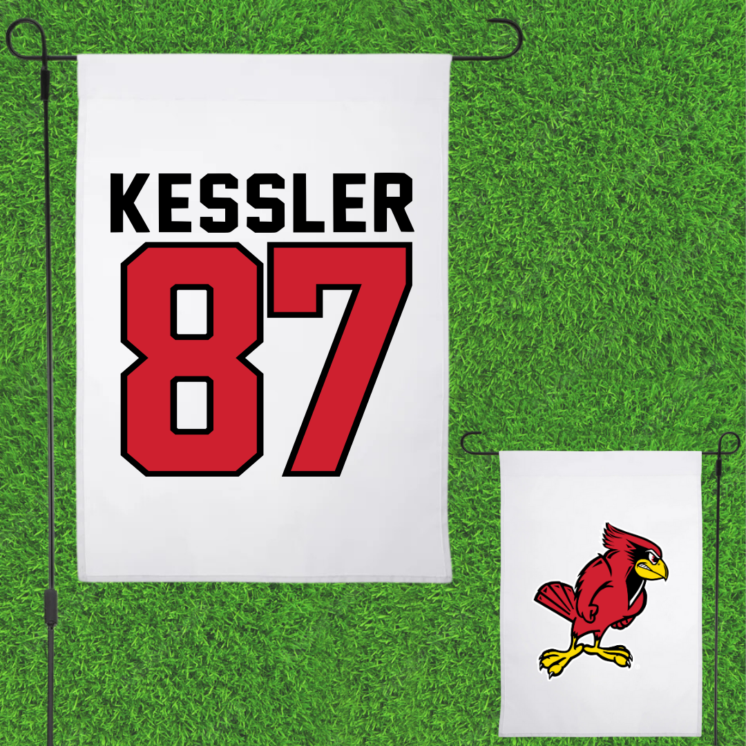 Illinois State University Football White Garden Flag - #87 Nick Kessler