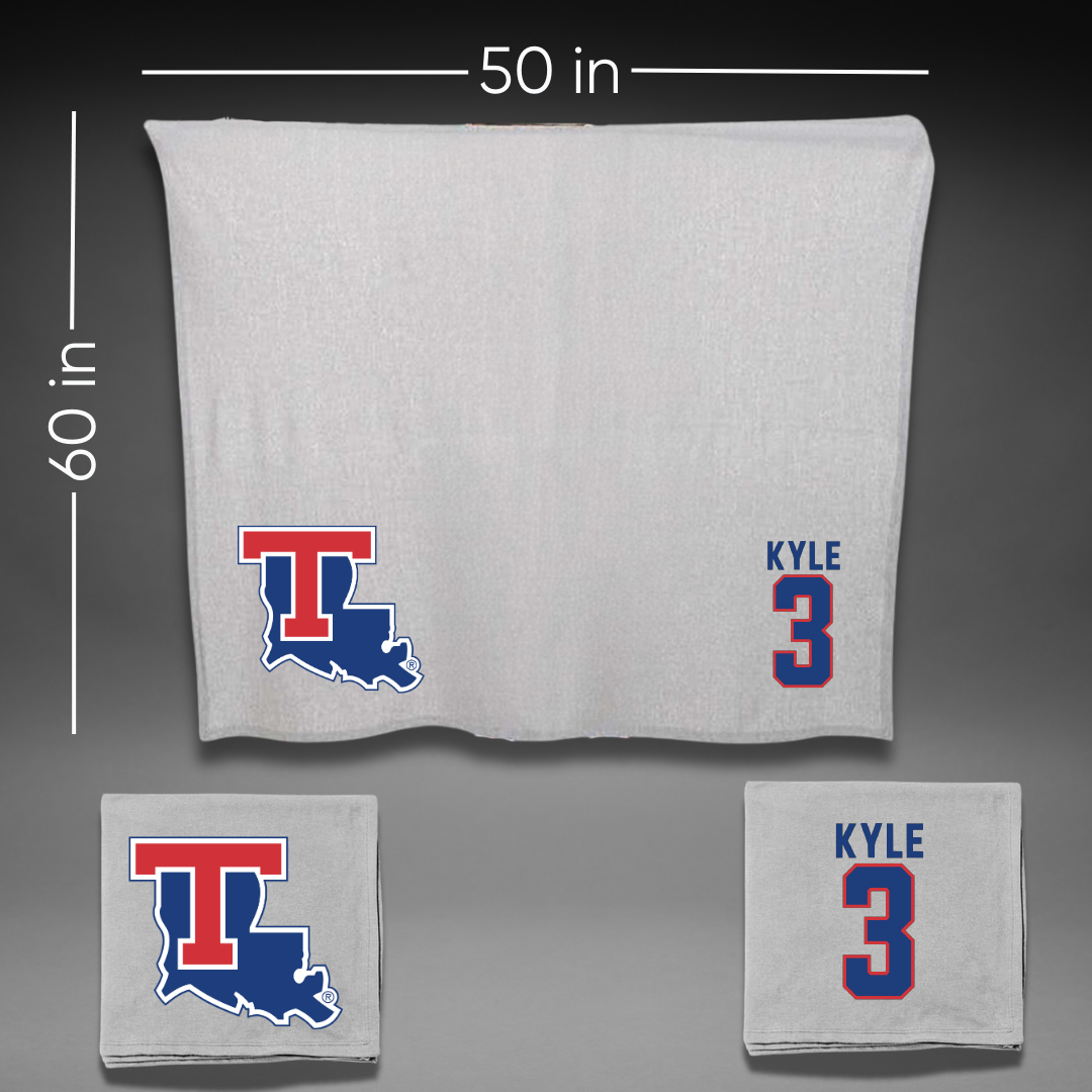 Louisiana Tech University Soccer Gray Blanket - #3 Avery Kyle