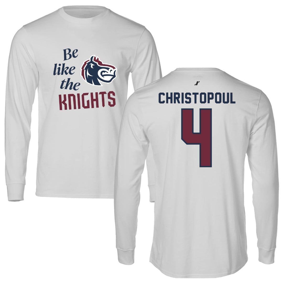Fairleigh Dickinson University-Metropolitan Campus Softball Light Gray Be Like Us Long Sleeve - #4 Olivia Christopoul