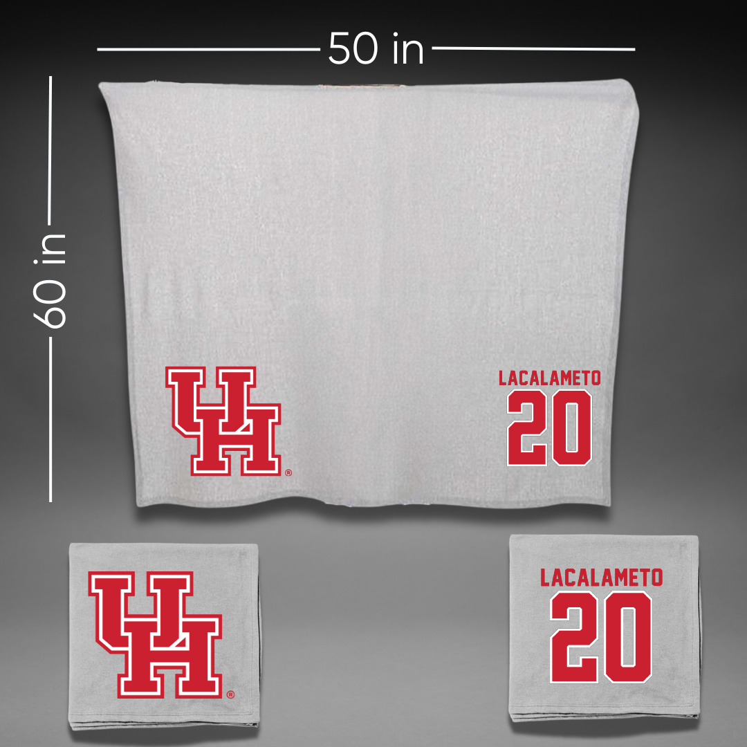 University of Houston Baseball Gray Blanket - #20 Kyle LaCalameto