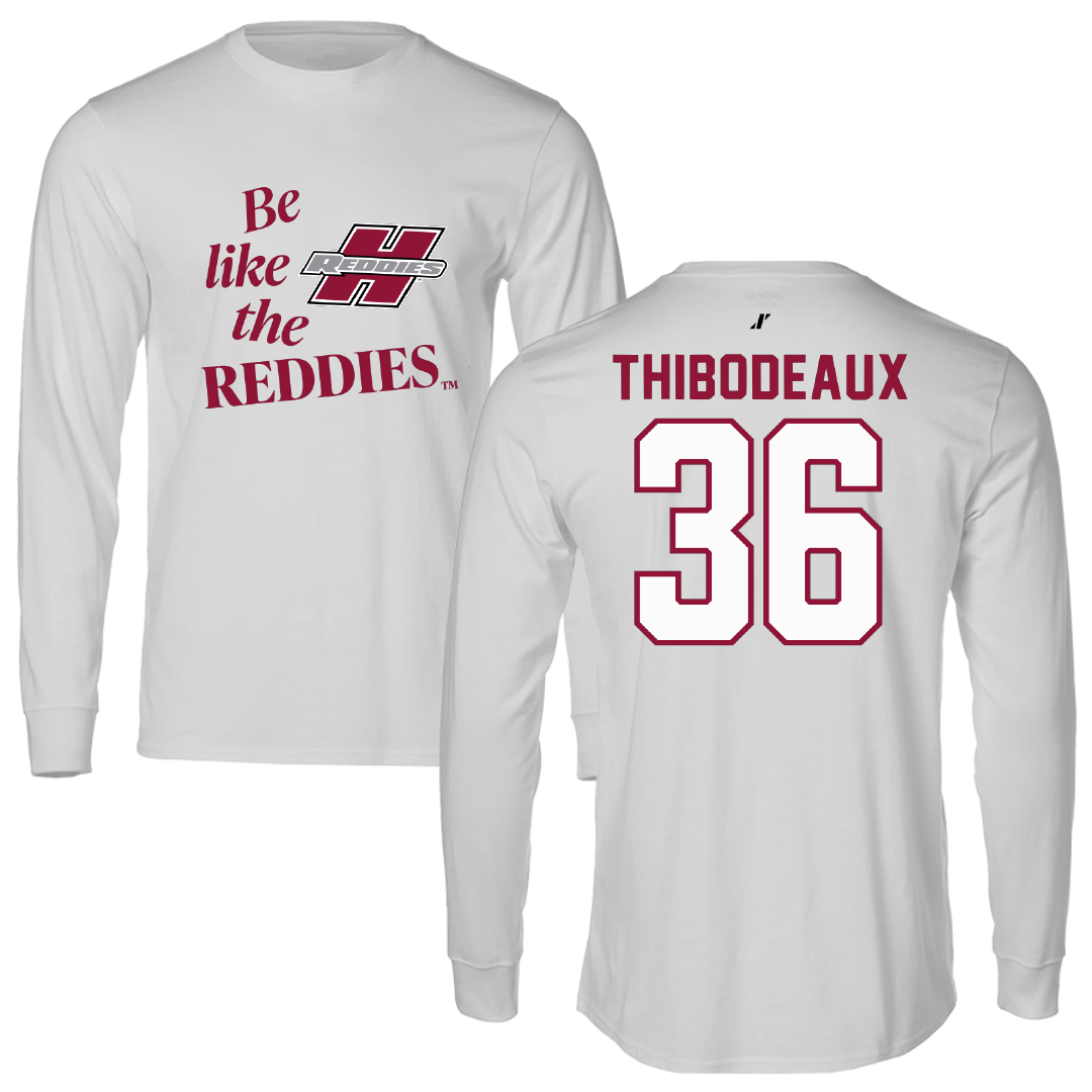 Henderson State University Football Light Gray Be Like Us Performance Long Sleeve - #36 Eric Thibodeaux