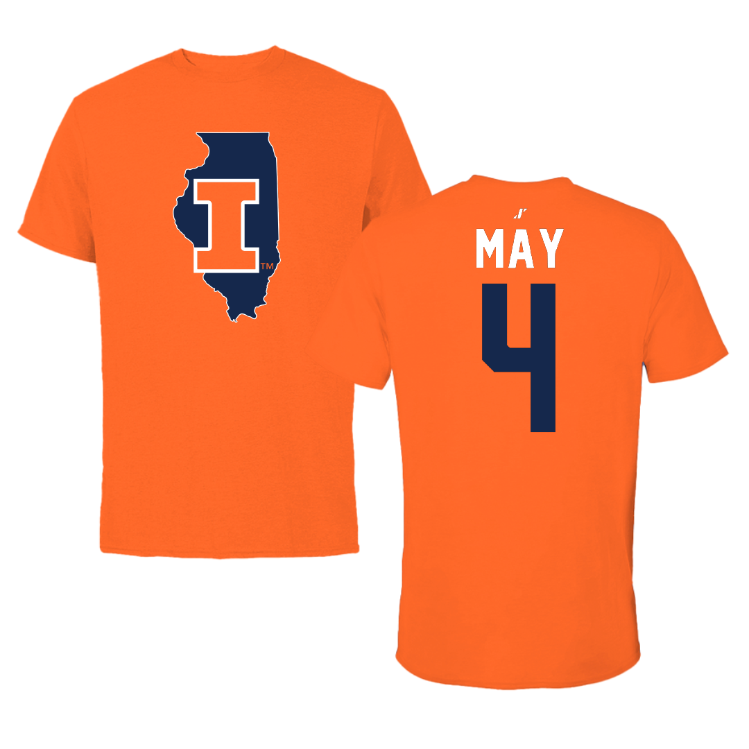 University of Illinois Volleyball Orange State Performance Tee - #4 Bianca May
