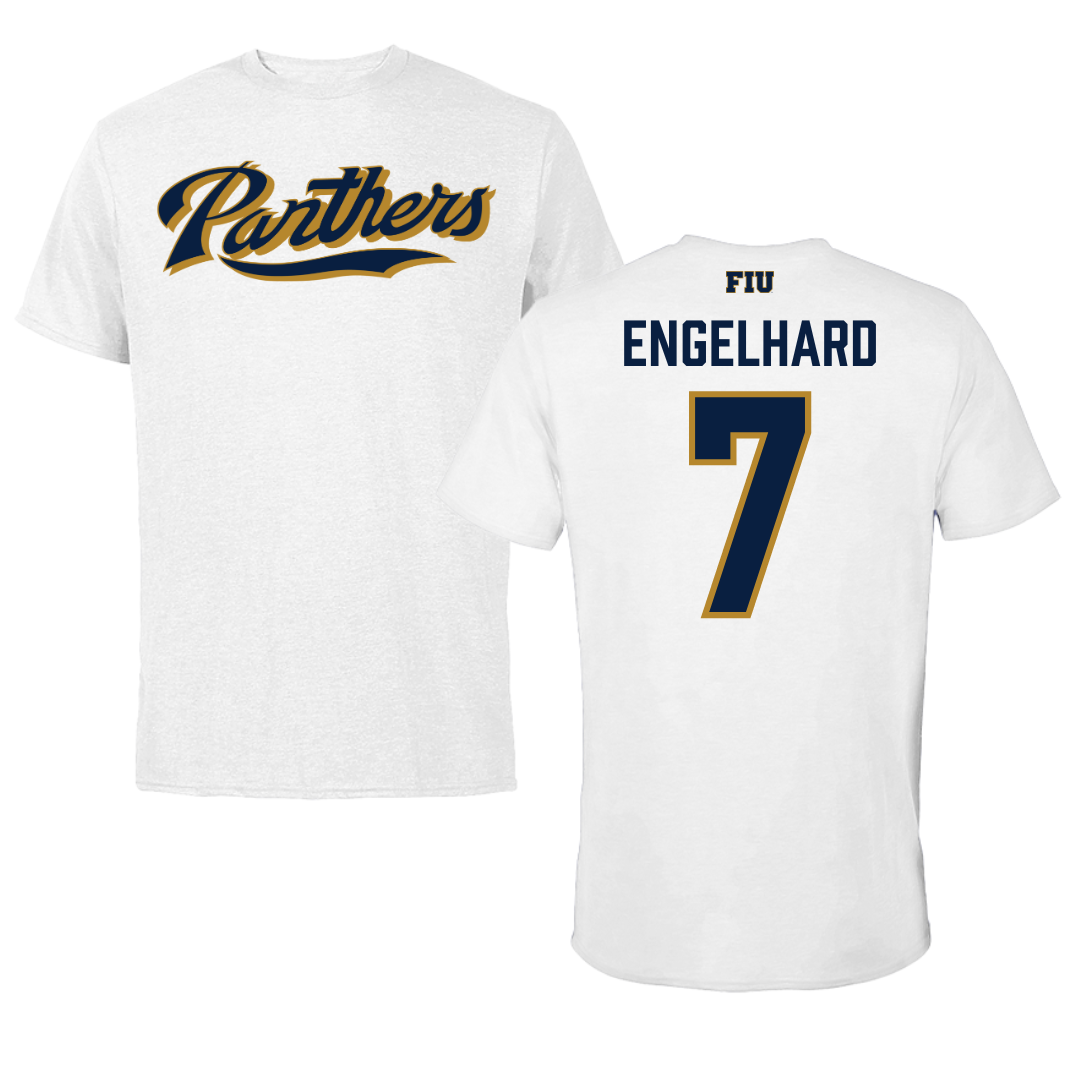 Florida International University Baseball White Tee - #7 Chase Engelhard
