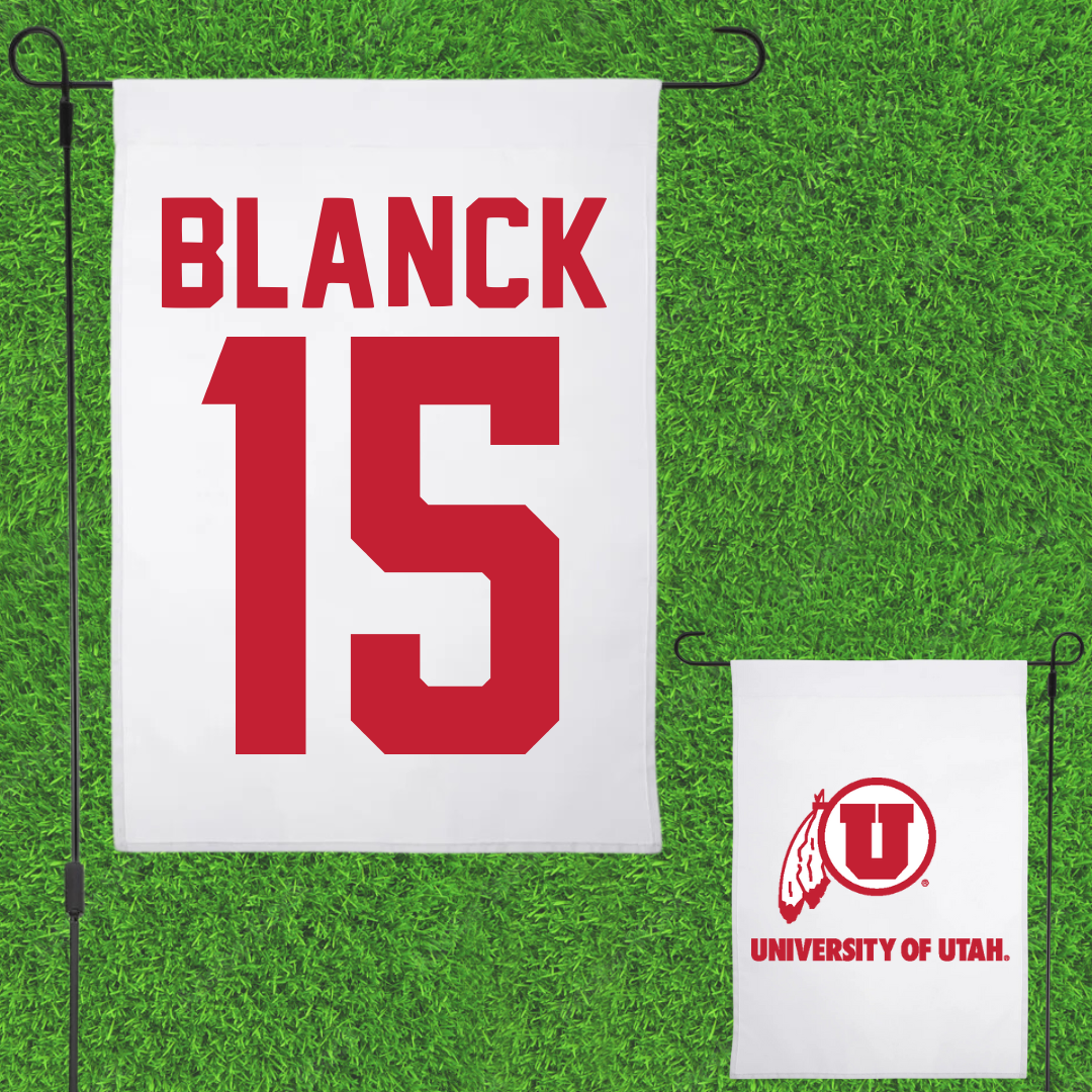 University of Utah Basketball White Garden Flag - #15 Alyssa Blanck