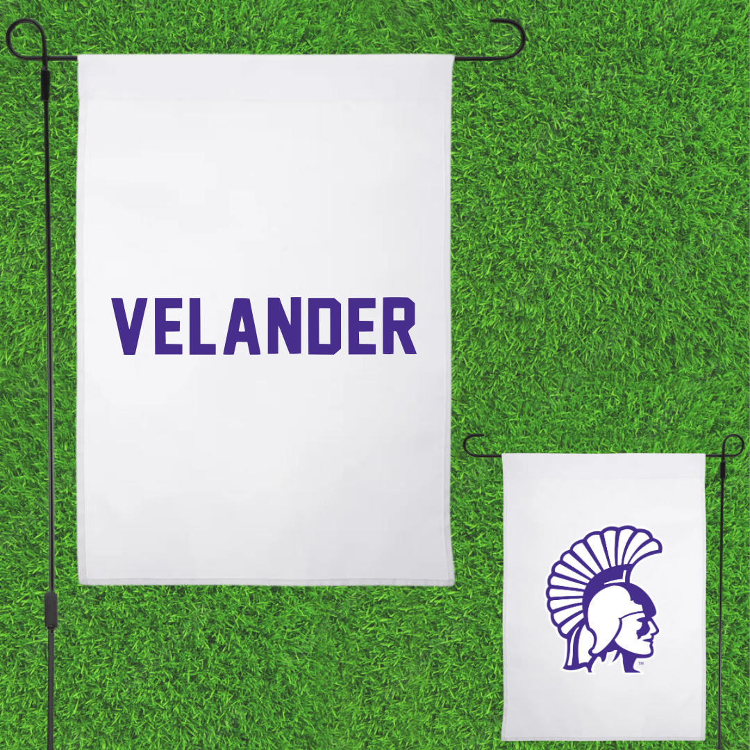 Winona State University Tennis White Garden Flag - Kate Velander