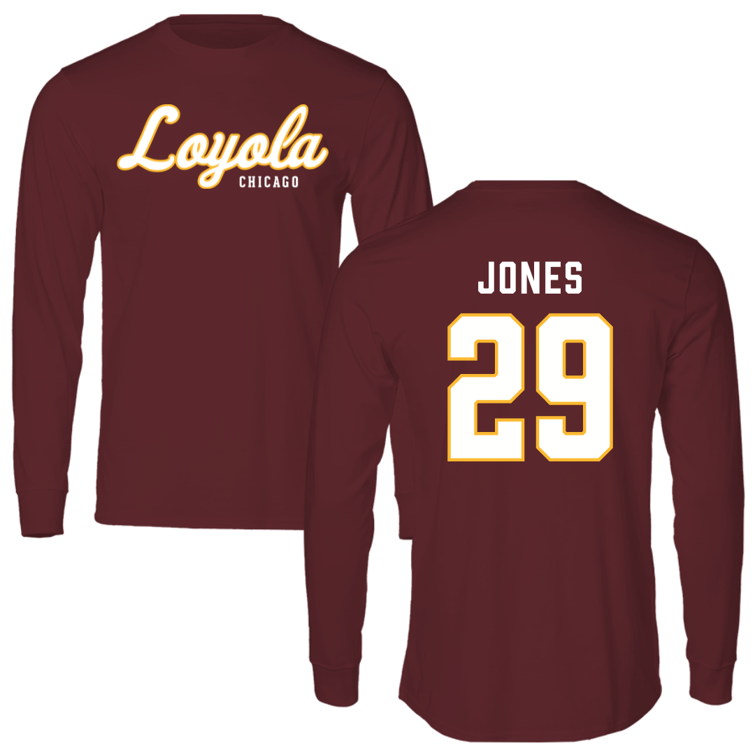 Loyola University-Chicago Soccer Maroon Performance Long Sleeve - #29 Kenedi Jones