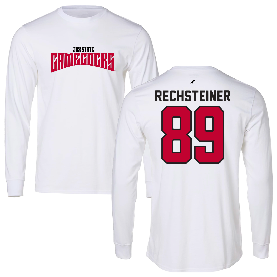 Jacksonville State University Football White Classics Performance Long Sleeve - #89 Brock Rechsteiner