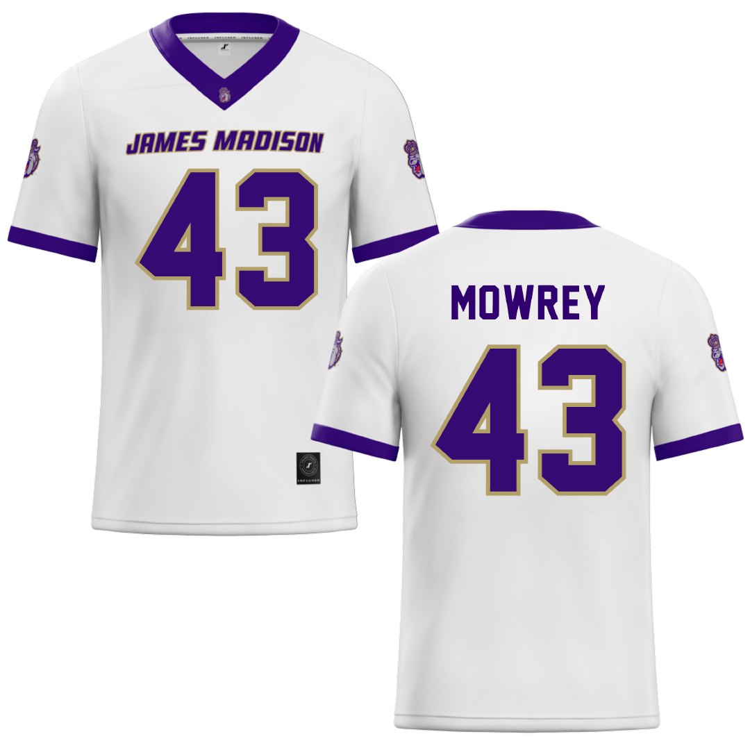 James Madison University White Football Jersey - #43 Jack Mowrey