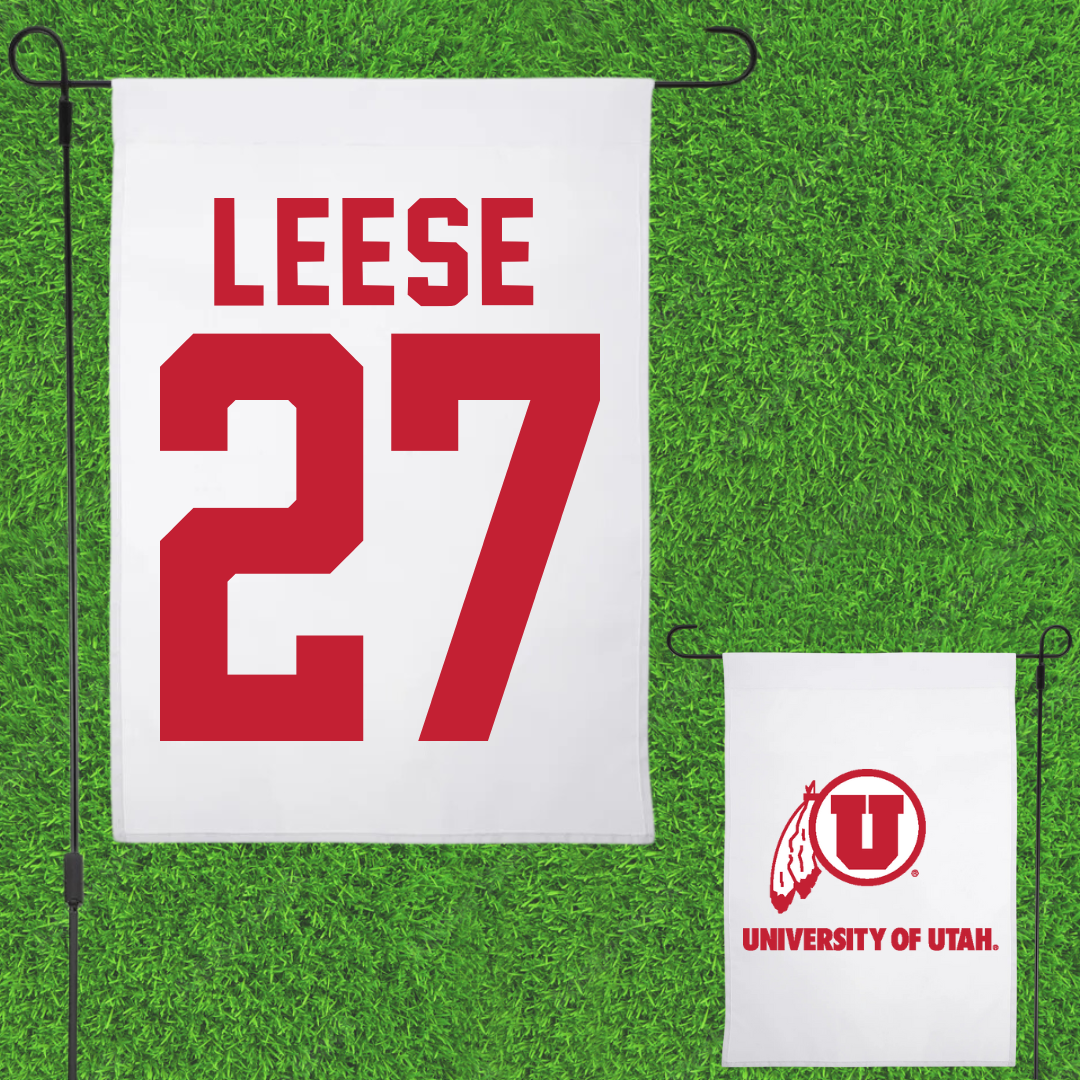 University of Utah Lacrosse White Garden Flag - #27 Will Leese
