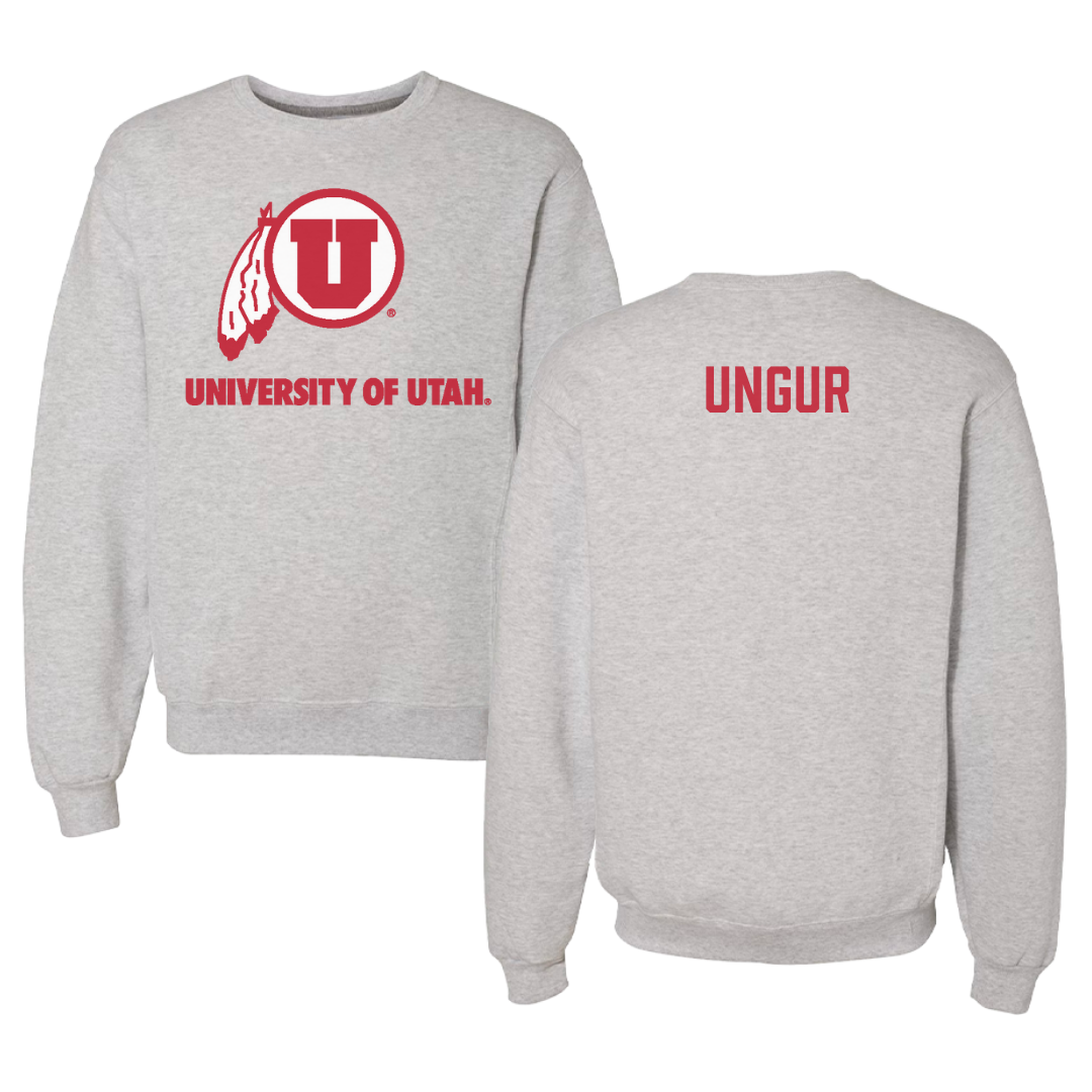 University of Utah Swimming & Diving Gray Crewneck - Andrei Ungur