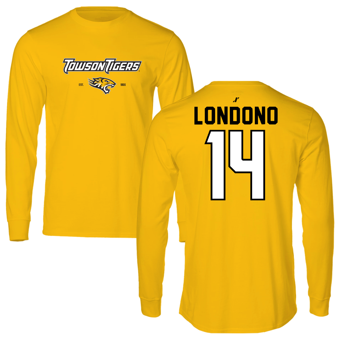 Towson University Football Gold General Long Sleeve - #14 Lukkas Londono