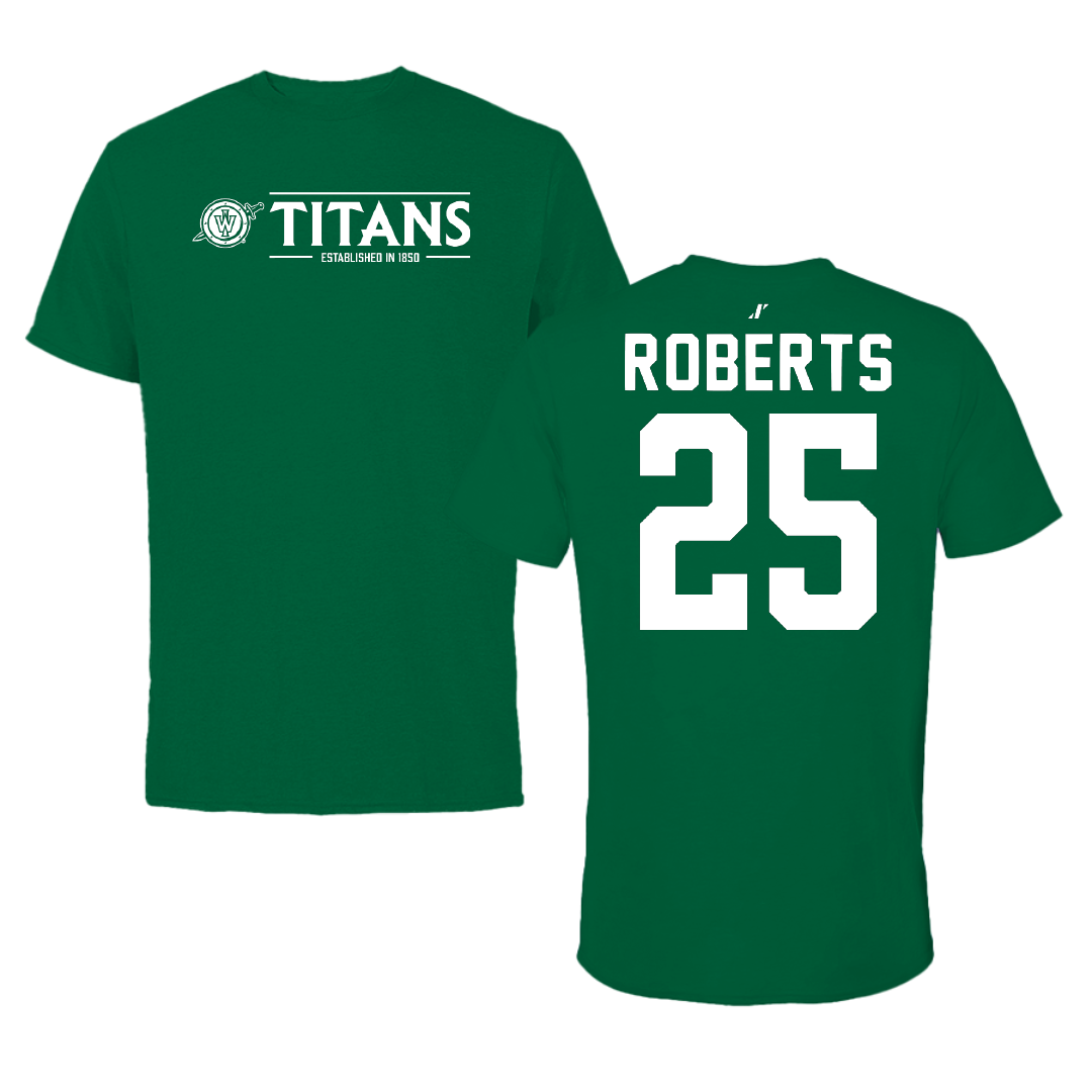 Illinois Wesleyan University Football Green General Tee - #25 Jaxson Roberts