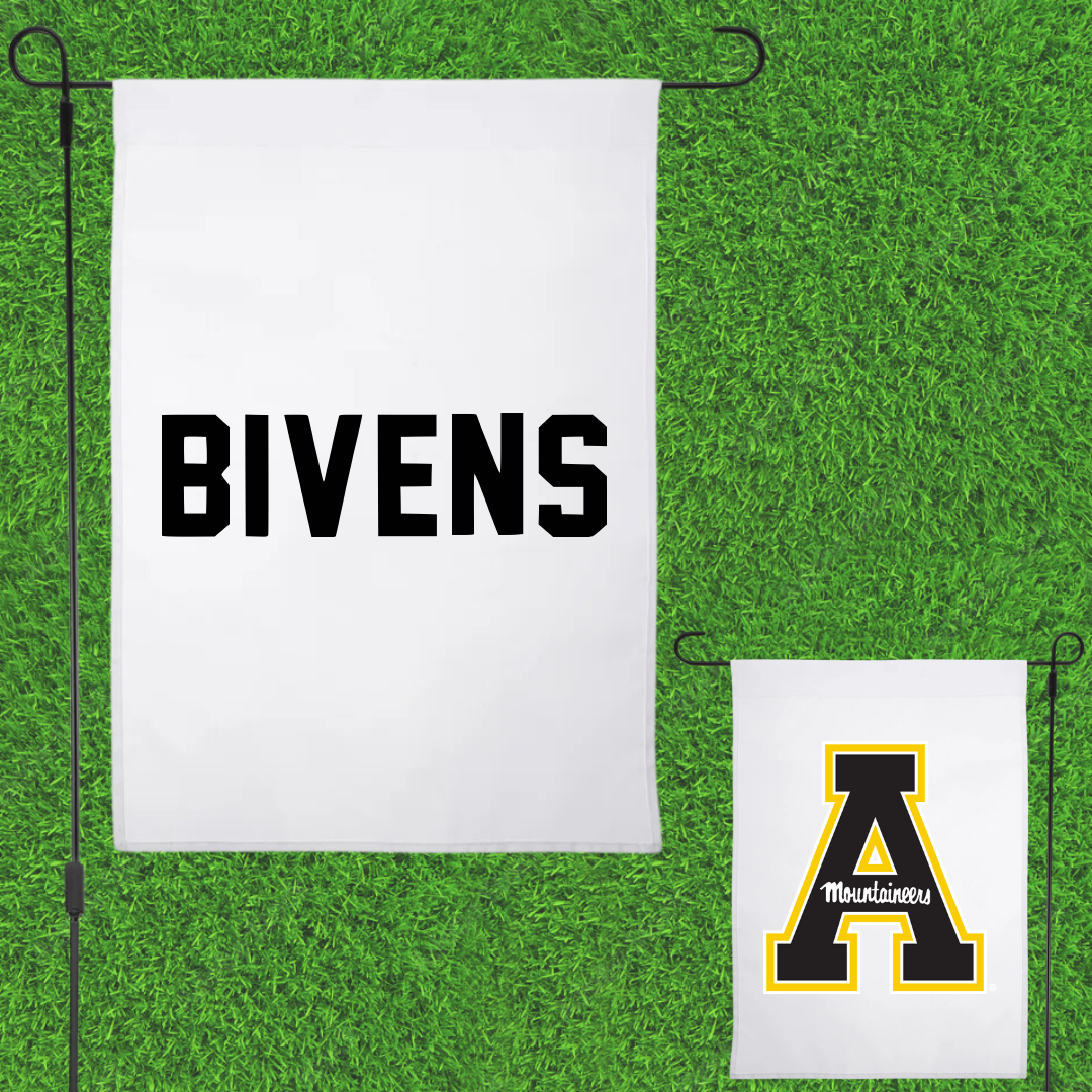 Appalachian State University TF and XC White Garden Flag - Garrett Bivens