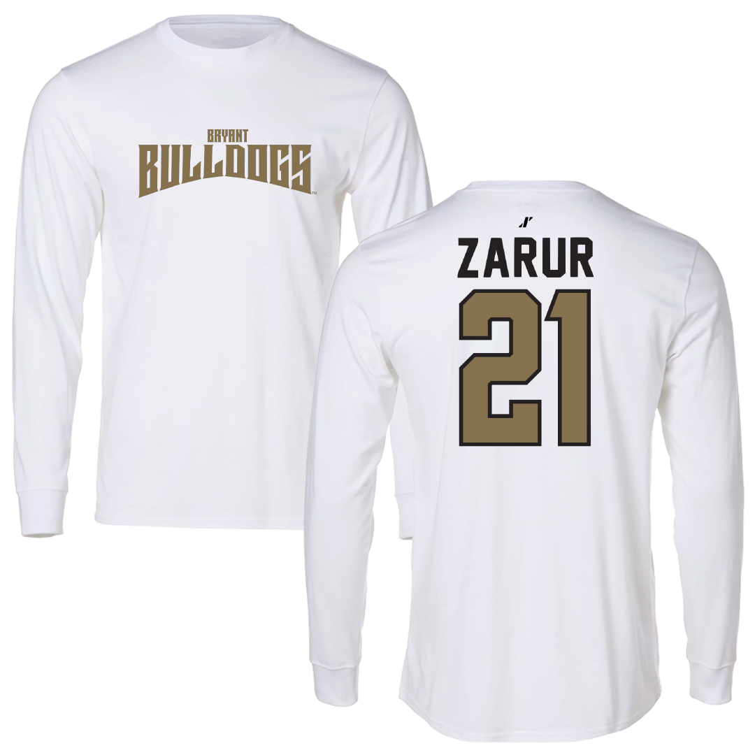 Bryant University Football White Classic Performance Long Sleeve - #21 Antonio Zarur