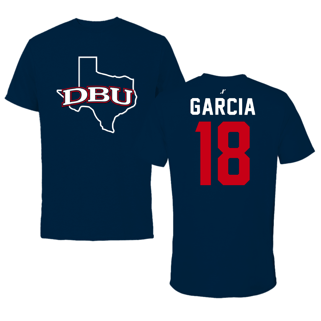 Dallas Baptist University STUNT Navy State Performance Tee - #18 Robbie Garcia