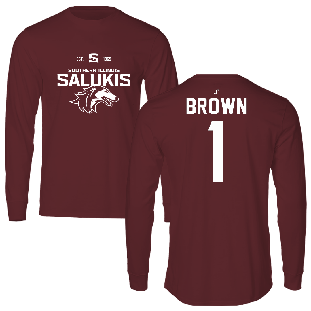 Southern Illinois University at Carbondale Basketball Maroon General Performance Long Sleeve - #1 Tyranny Brown