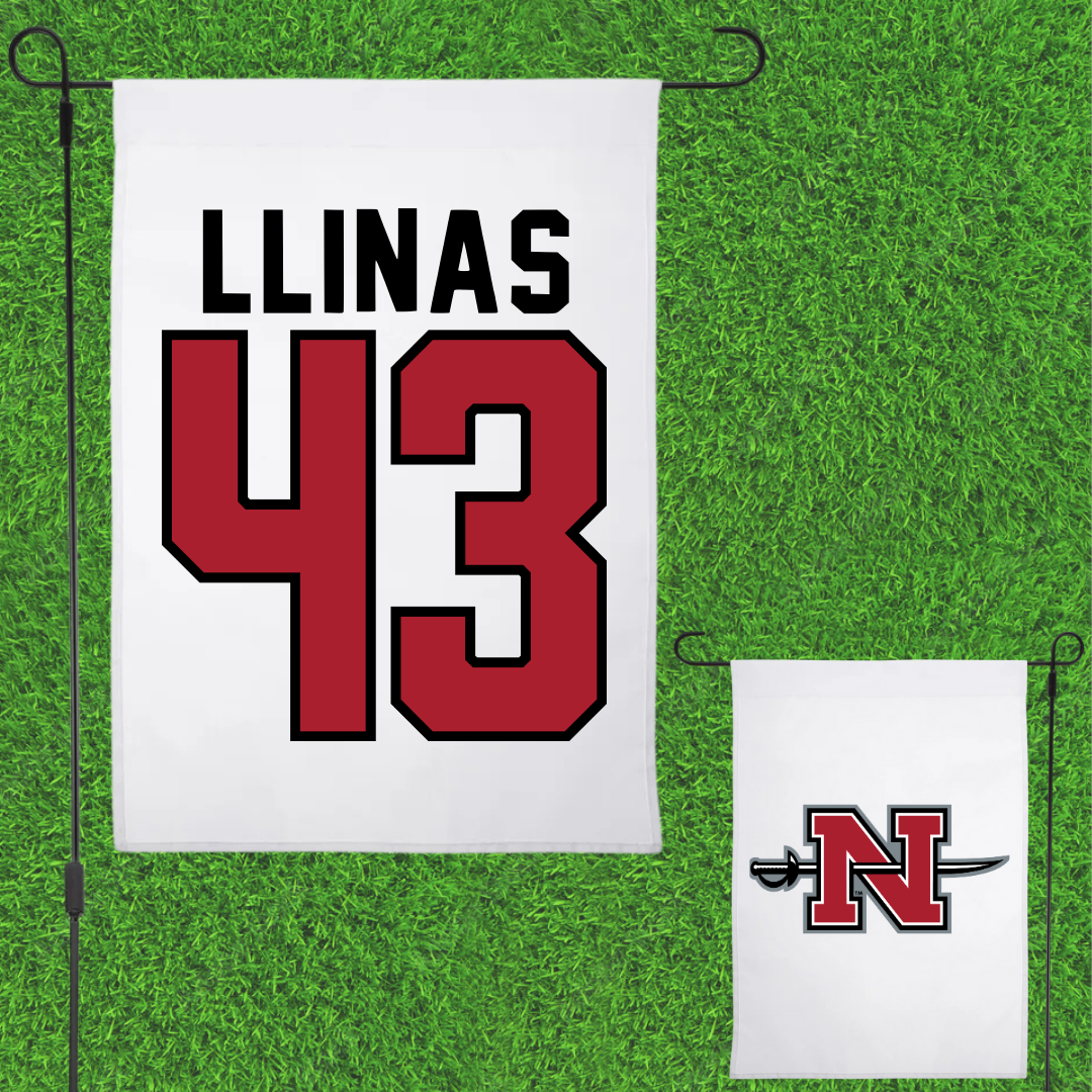 Nicholls State University Baseball White Garden Flag - #43 Alexander Llinas
