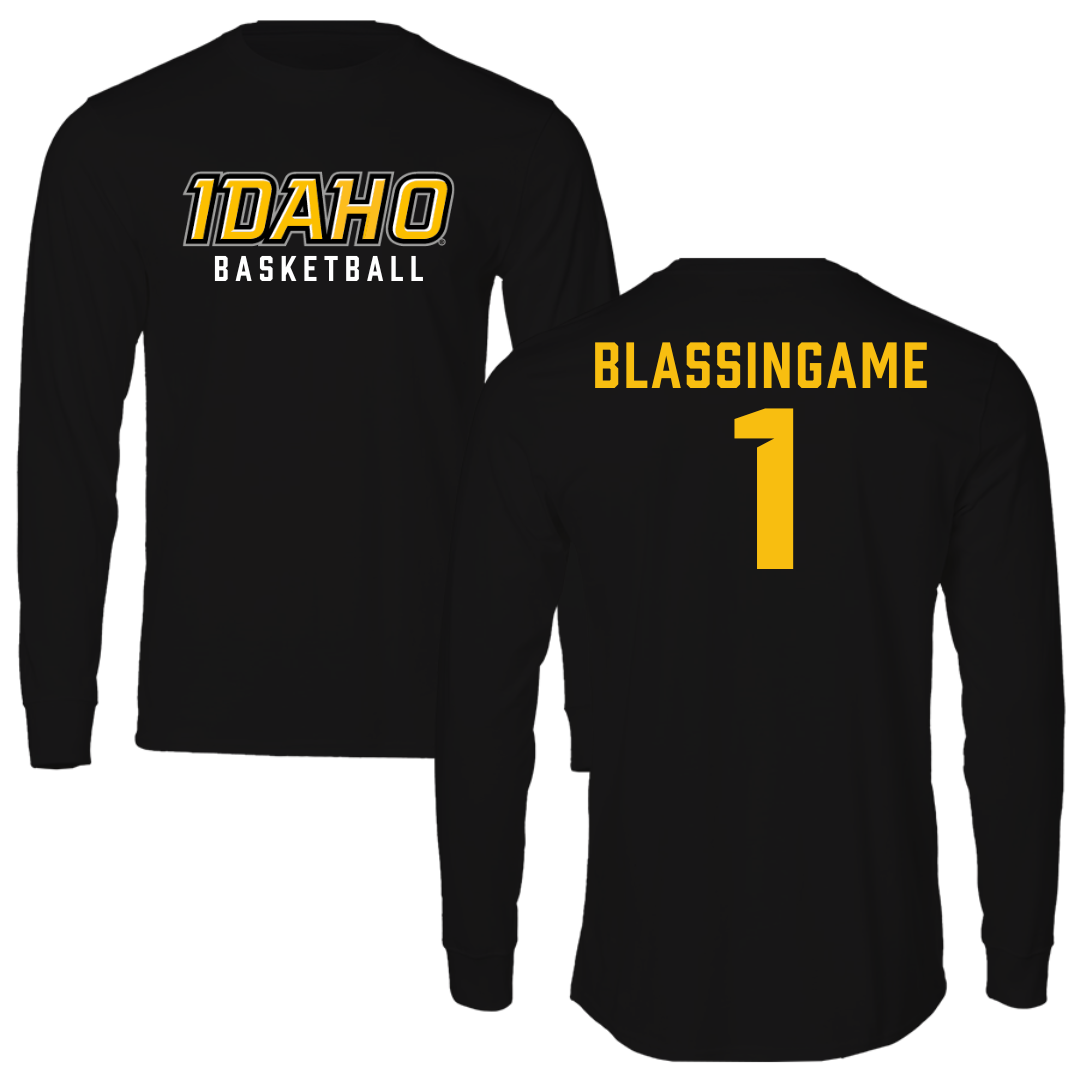University of Idaho Basketball Black Performance Long Sleeve - #1 Trevon Blassingame