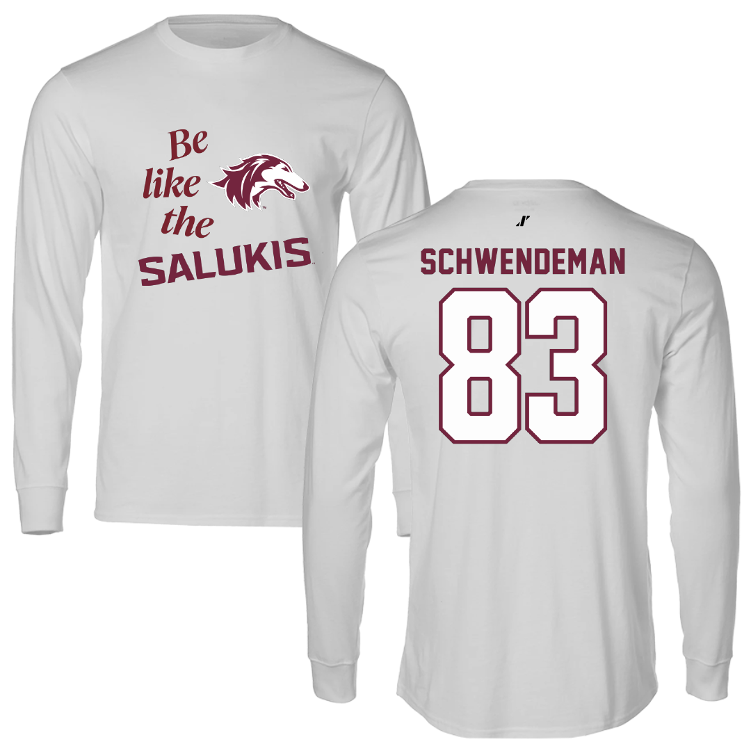 Southern Illinois University at Carbondale Football Light Gray Be Like Us Long Sleeve - #83 Ryan Schwendeman