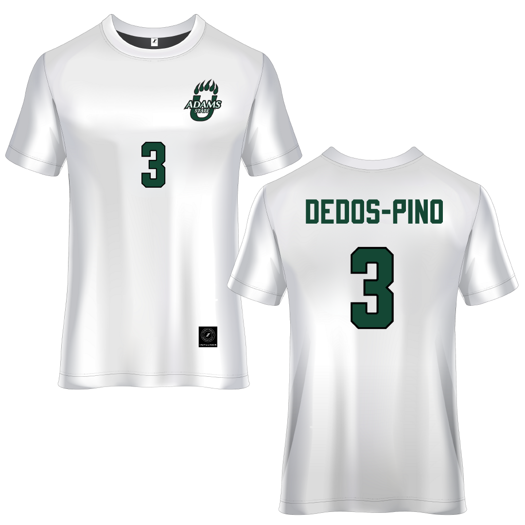 Adams State University White Soccer Jersey - #3 Yarelis Dedos-Pino