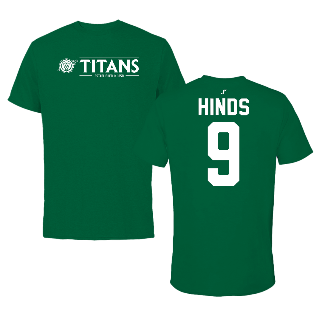 Illinois Wesleyan University Football Green General Performance Tee - #9 Zach Hinds