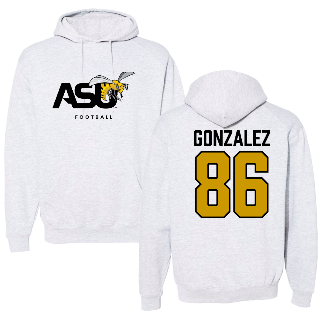Alabama State University Football Gray Hoodie - #86 Drake Gonzalez