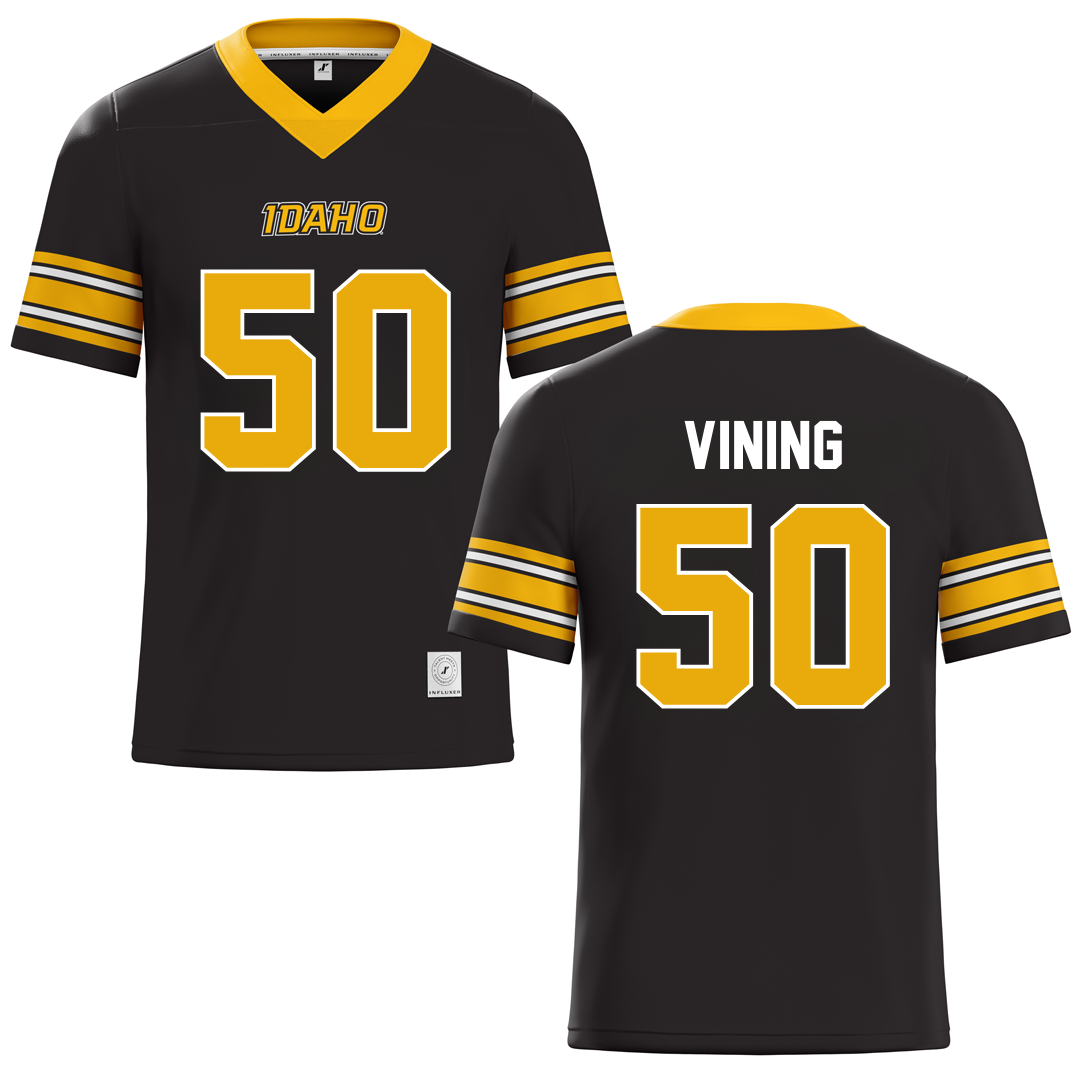 University of Idaho Black Football Jersey - #50 Layton Vining