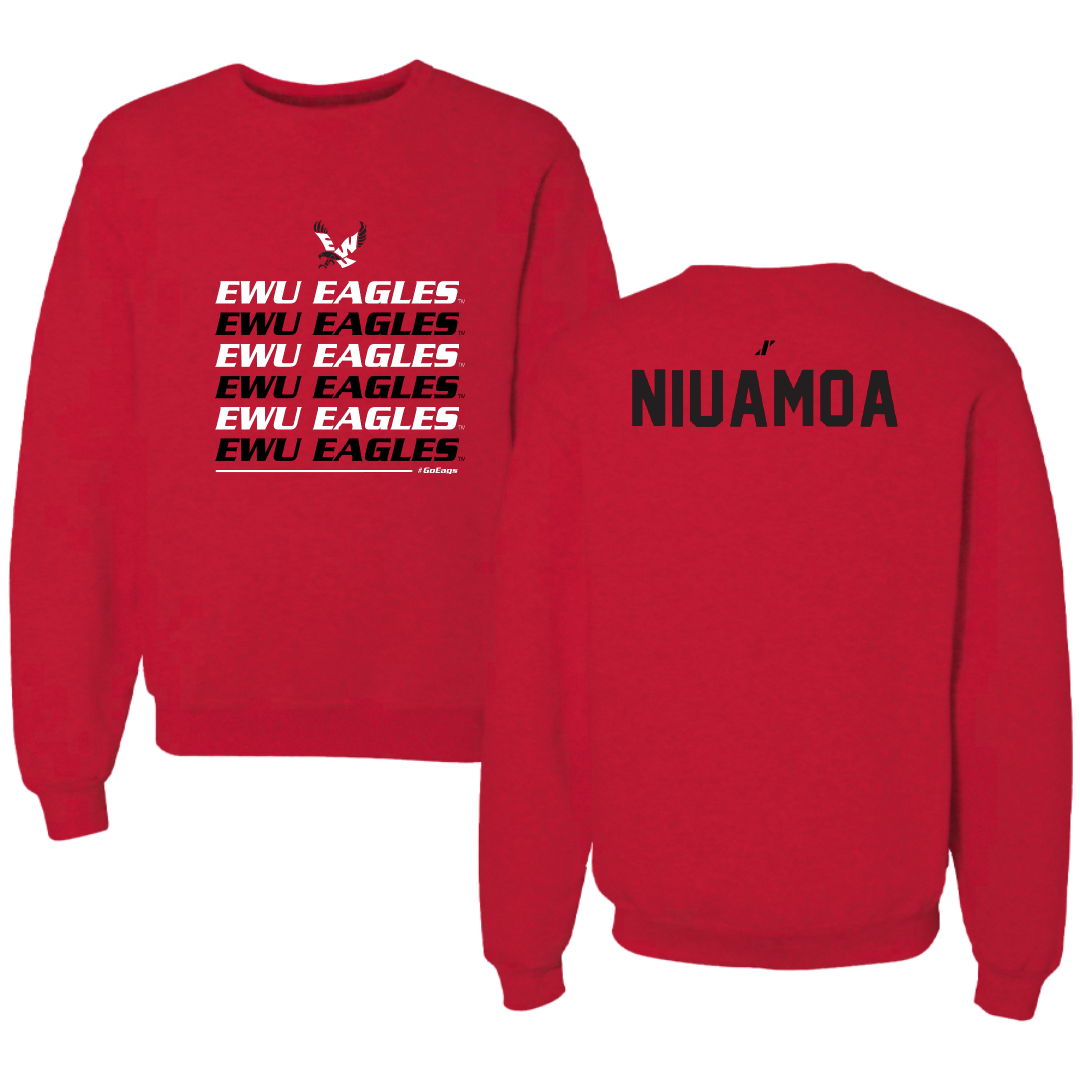 Eastern Washington University TF and XC Red General Crewneck - JJ Niuamoa