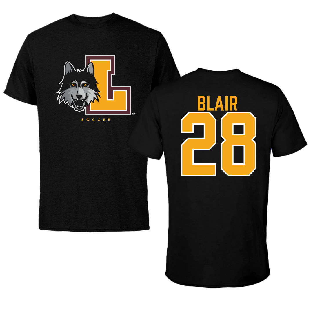 Loyola University-Chicago Soccer Black Mascot Performance Tee - #28 Quinten Blair