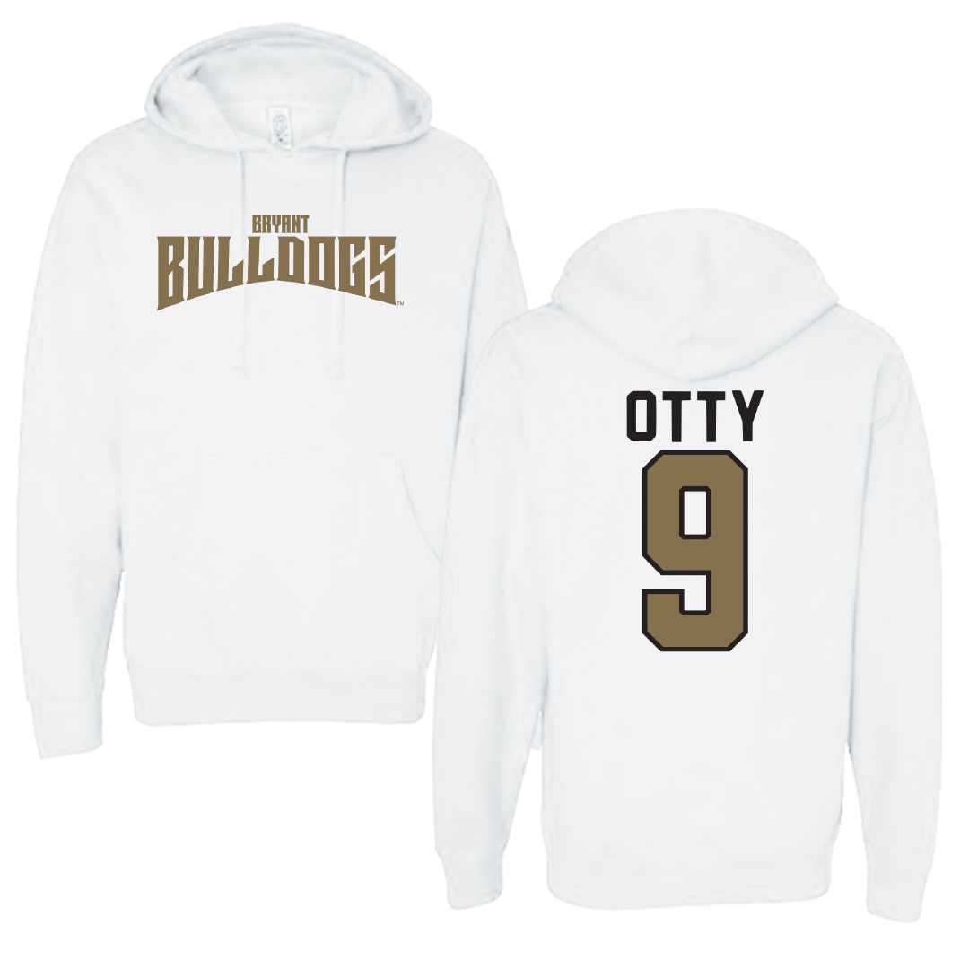 Bryant University Football White Classic Hoodie - #9 Michael Otty