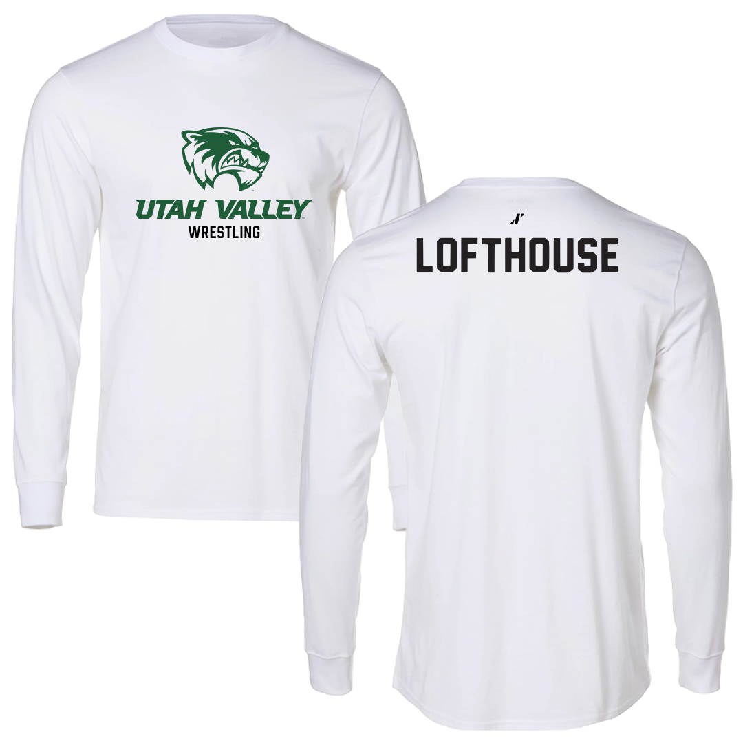 Utah Valley University Wrestling White Classic Long Sleeve - Tanner Lofthouse